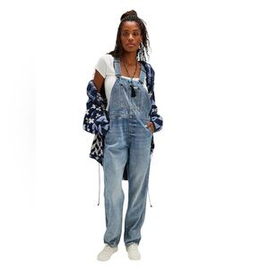 Lee Women’s‎ Slim Straight Overalls Blue Glimmer Size Large NEW/NWT